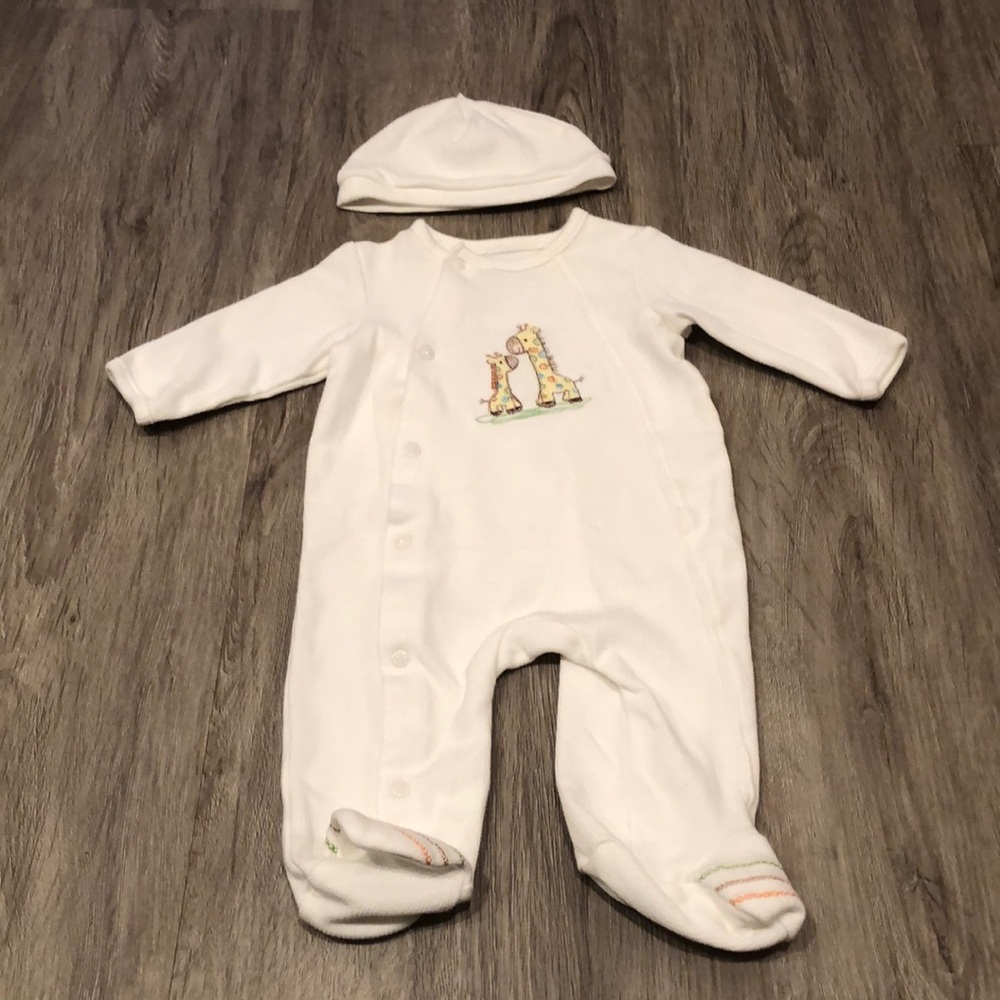 Giraffe sleeper with hat baby boy baby girl